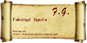 Fabinyi Gyula névjegykártya