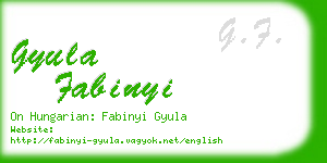 gyula fabinyi business card